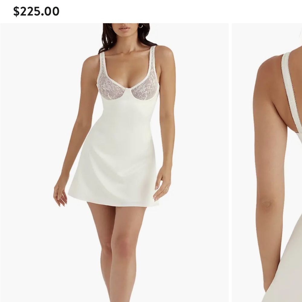 Cassandra Lace Cup Satin Minidress
HOUSE OF CB NWOT XS